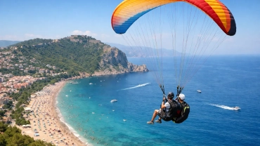 Alanya Paragliding Over Cleopatra Beach